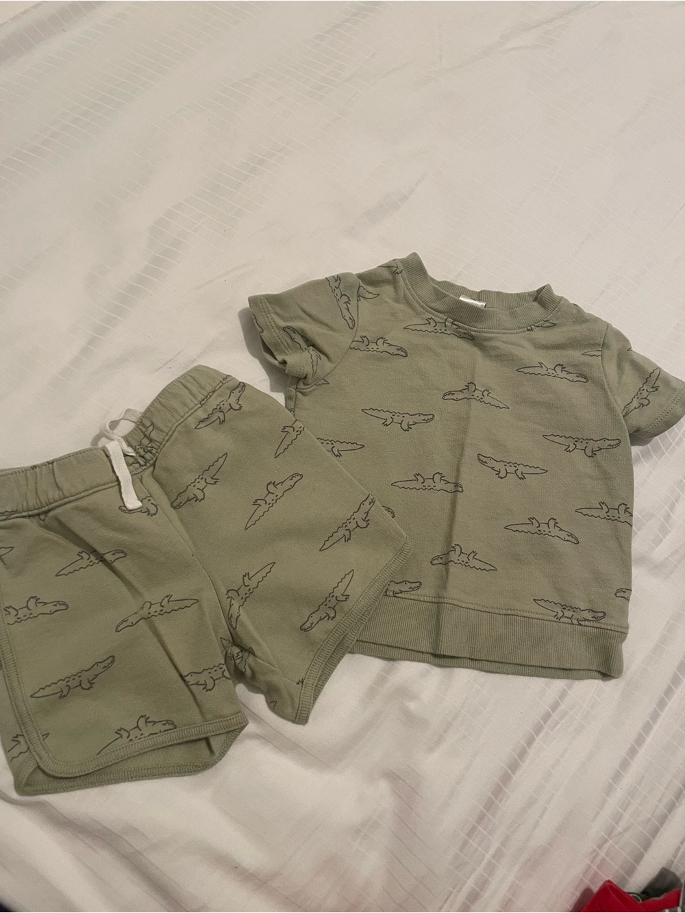 Carter's Olive Green Crocodile Print Short Pajama Set